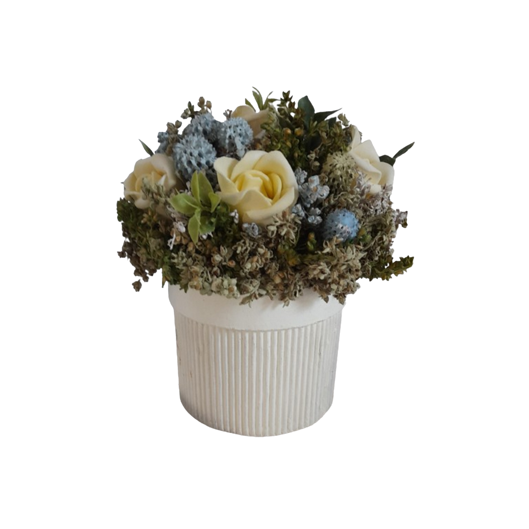 Vaso Redondo Rosas Verde
