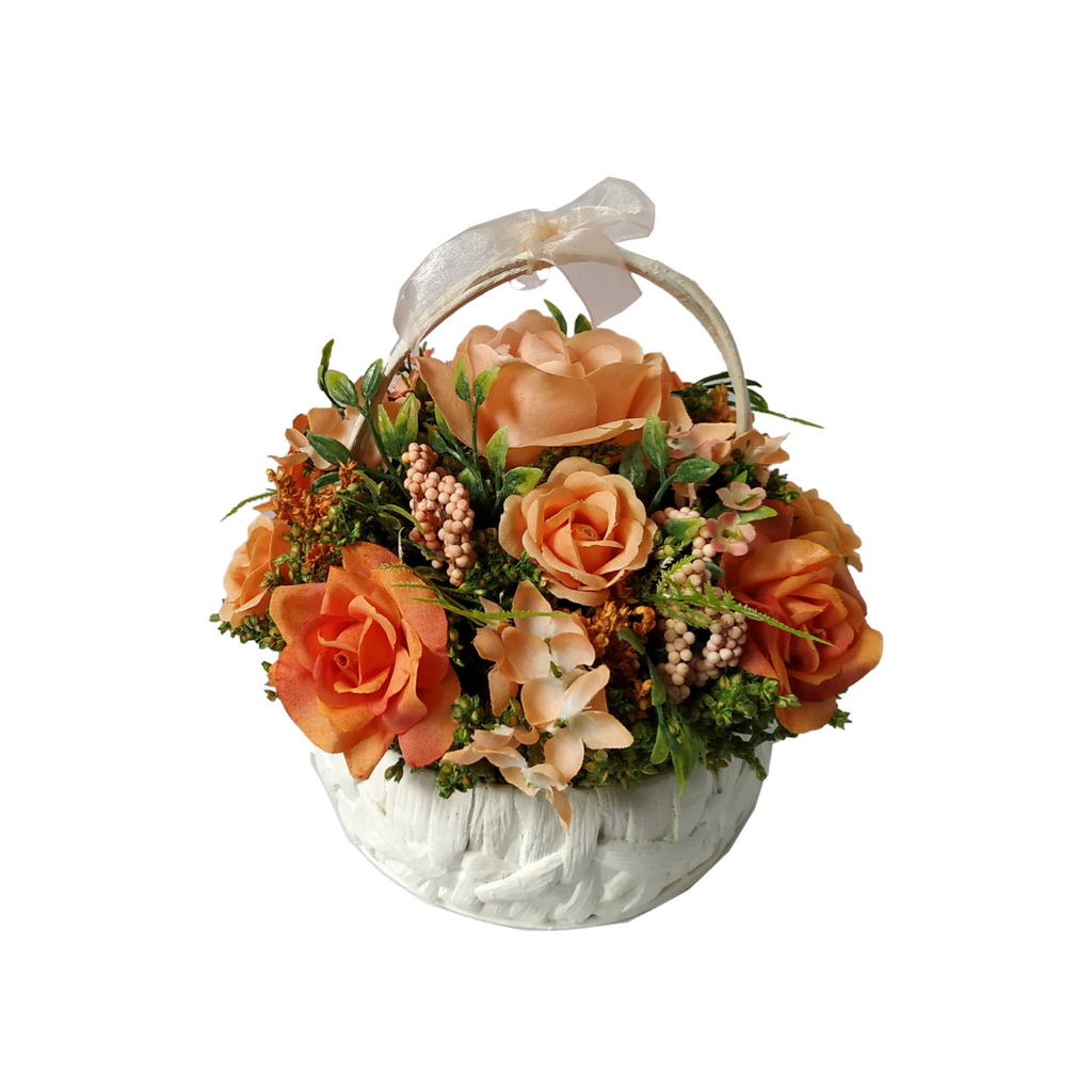 Cesto Redondo Rosas Laranja