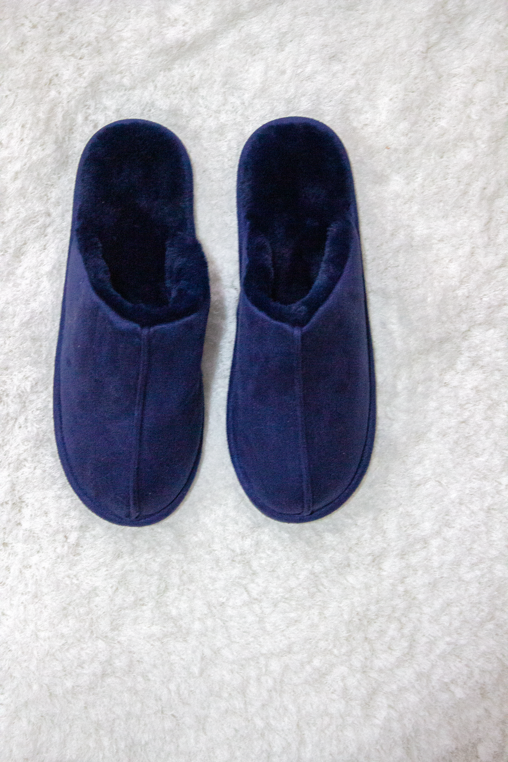 Chinelos de quarto com pelo azul Homem