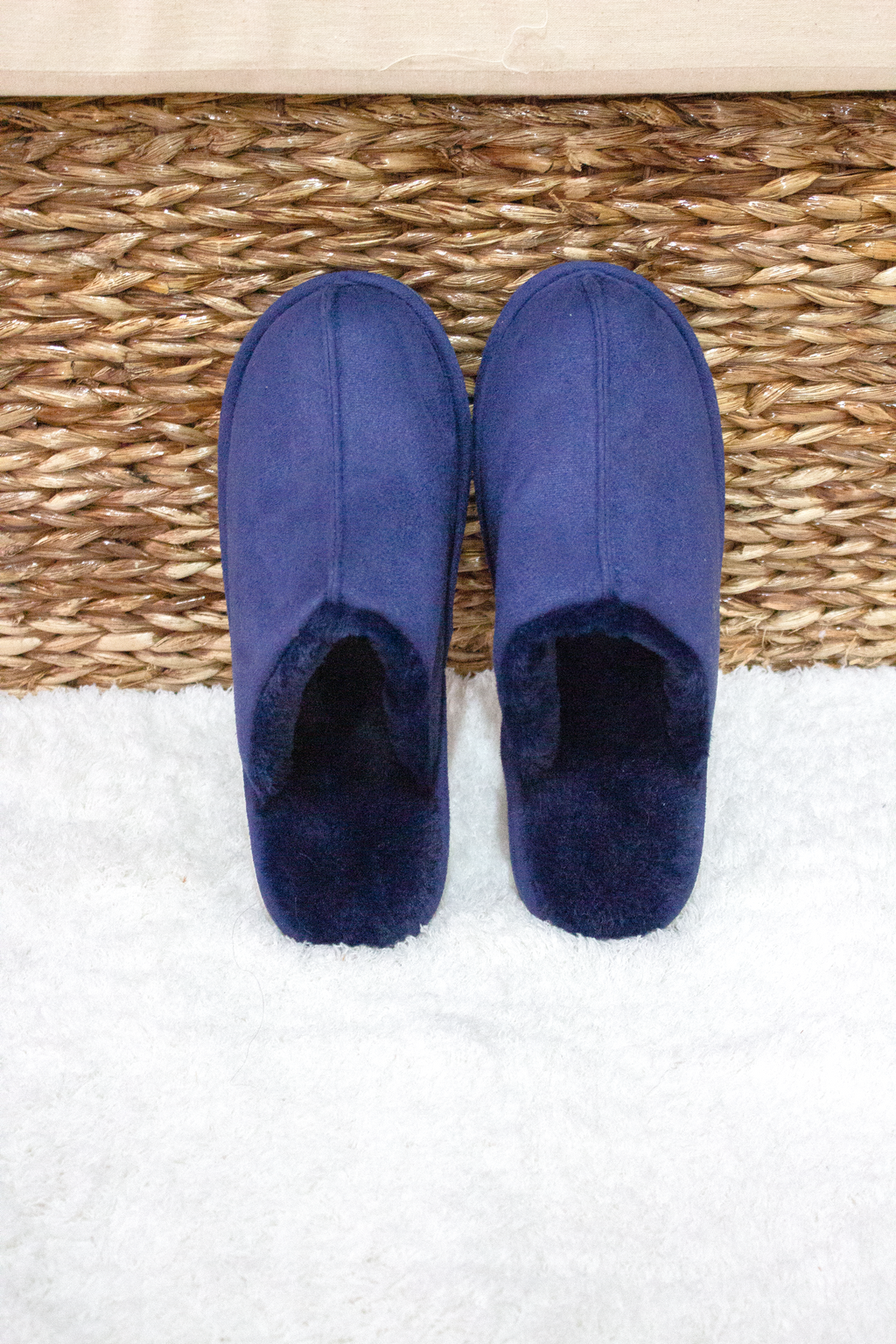 Chinelos de quarto com pelo azul Homem
