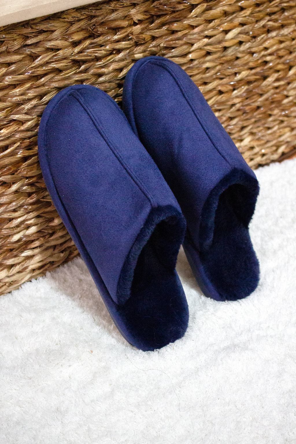 Chinelos de quarto com pelo azul Homem