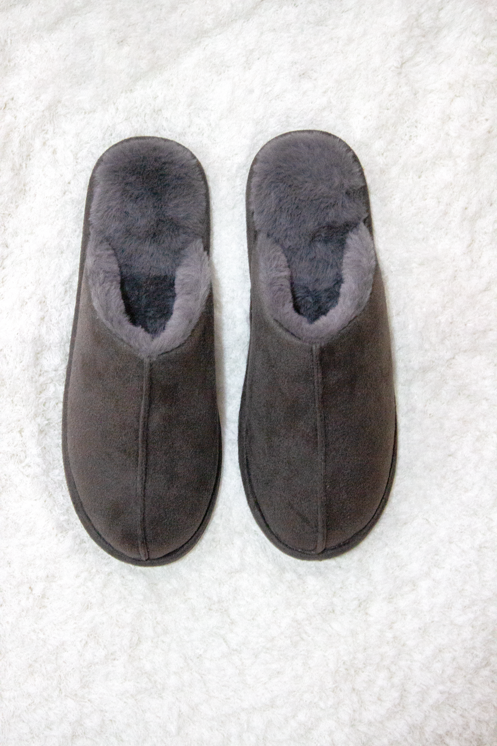 Chinelos de quarto com pelo cinzento Homem