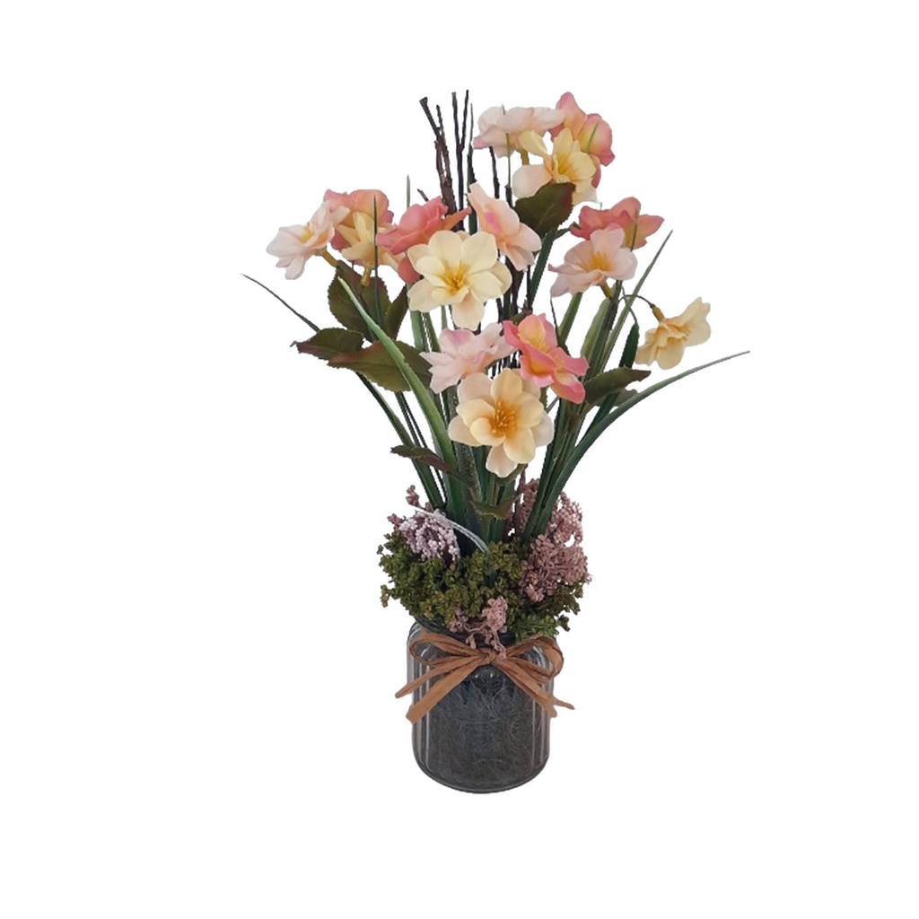 Jarra Redonda Flor de Macieira Rosa