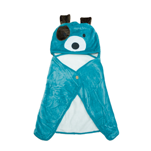 Manta com Capuz Urso Azul