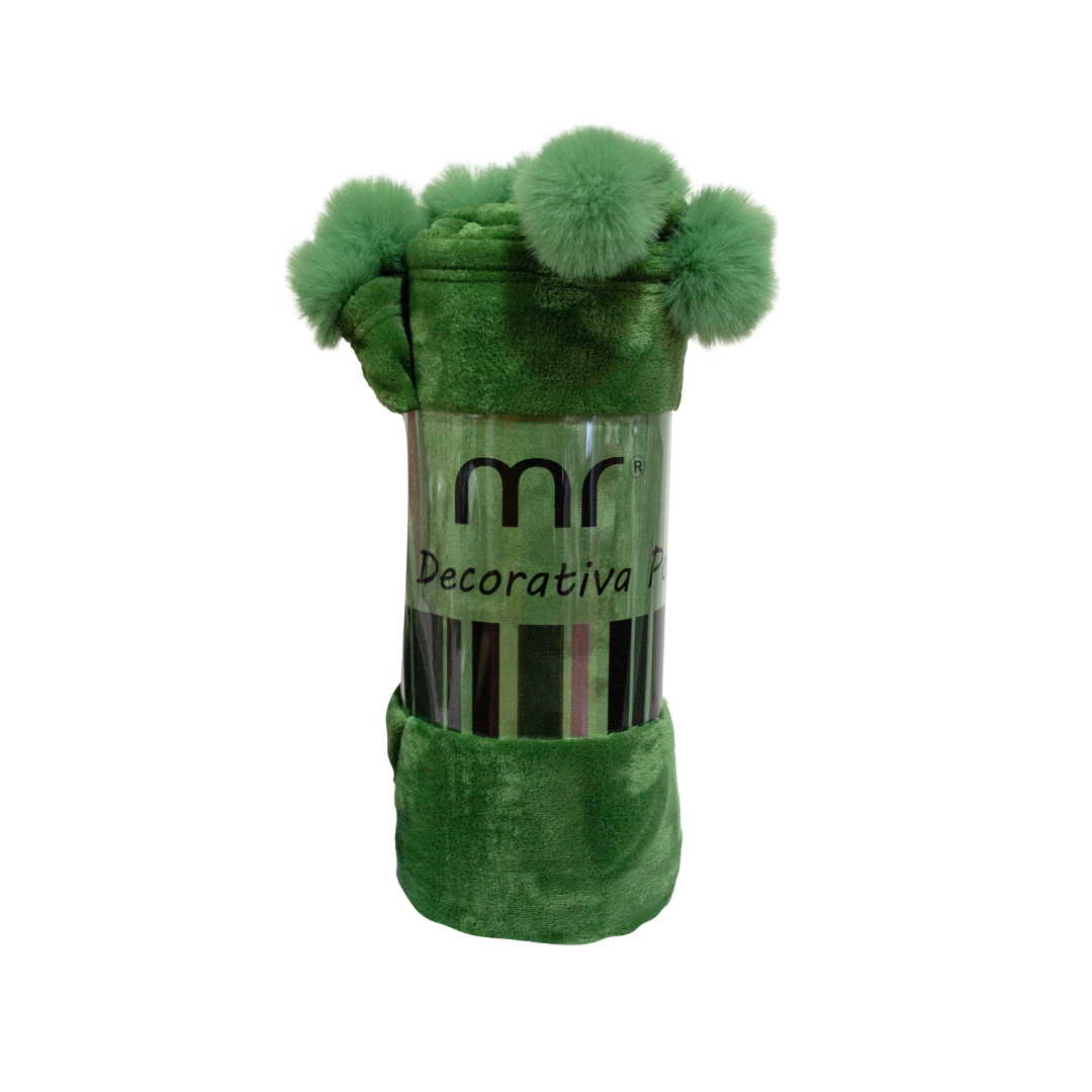 Manta Pompom Verde
