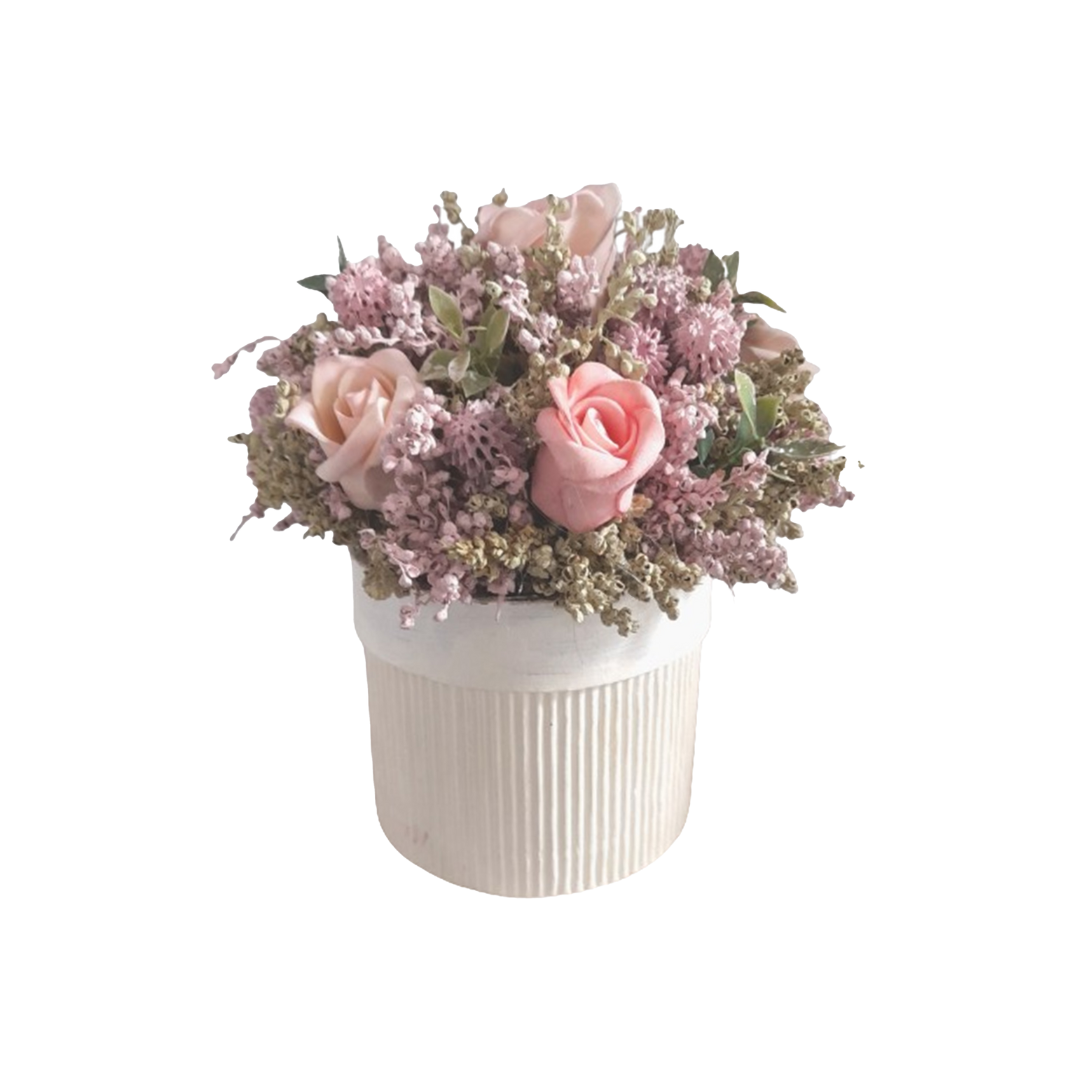 Vaso Redondo  Rosas Rosa