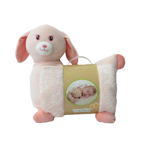 Manta e Almofada Peluche Zalma Coelho Salmão